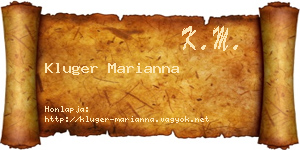 Kluger Marianna névjegykártya
